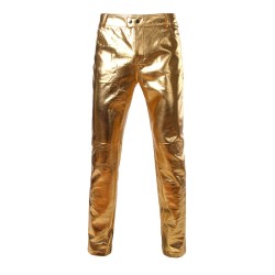 Fasjonable skinnende metalliske bukser