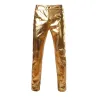 Pantalon métallique brillant à la mode