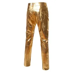 Pantalon métallique brillant à la mode