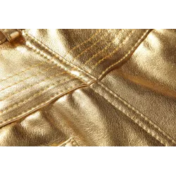 Pantalon métallique brillant à la mode