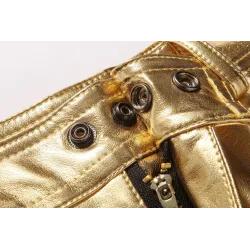 Pantalon métallique brillant à la mode