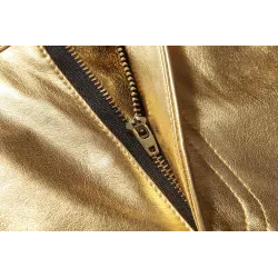 Pantalon métallique brillant à la mode