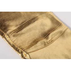 Pantalon métallique brillant à la mode