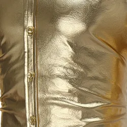 Modisches, metallisch glänzendes Langarm-Shirt