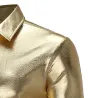 Modisches, metallisch glänzendes Langarm-Shirt