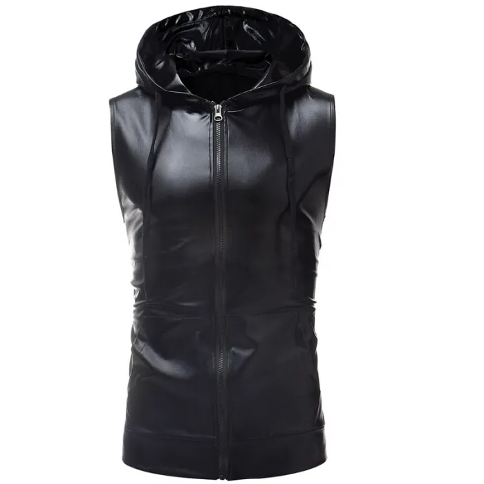 ChaquetasChaleco con capucha metalizado brillante