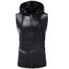 Skinnende metallisk hettevest