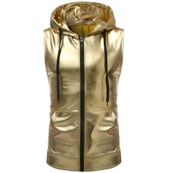 ChaquetasChaleco con capucha metalizado brillante