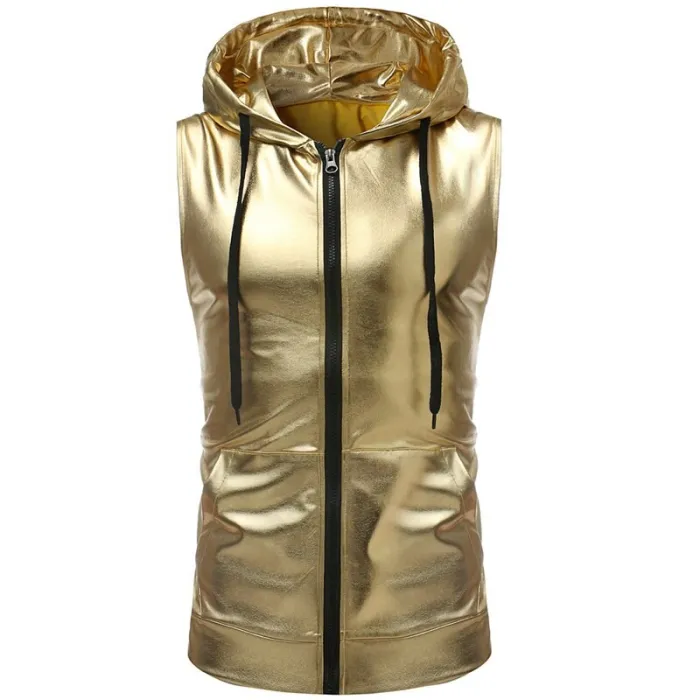 ChaquetasChaleco con capucha metalizado brillante