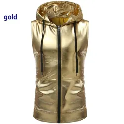 ChaquetasChaleco con capucha metalizado brillante