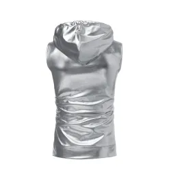 ChaquetasChaleco con capucha metalizado brillante