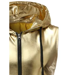 ChaquetasChaleco con capucha metalizado brillante