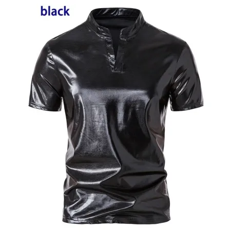 Skinnende metallisk kortærmet t-shirt