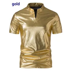Skinnende metallisk kortærmet t-shirt