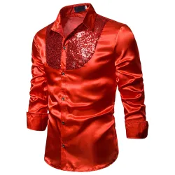Shiny metallic long sleeve shirt - with decorative sequinsT-shirts