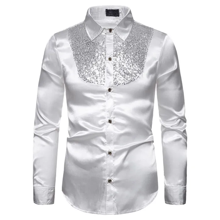 Glänzendes Metallic-Langarmshirt - mit dekorativen Pailletten