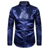 Glanzend metallic overhemd met lange mouwen - met decoratieve paillettenT-Shirts