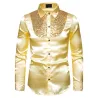 Shiny metallic long sleeve shirt - with decorative sequinsT-shirts