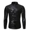 Shiny metallic long sleeve shirt - with sequins decorationsT-shirts