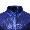 Glanzend metallic overhemd met lange mouwen - met paillettenversieringenT-Shirts