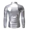 Glanzend metallic overhemd met lange mouwen - met paillettenversieringenT-Shirts