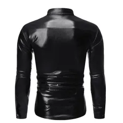 Shiny metallic long sleeve shirt - with sequins decorationsT-shirts