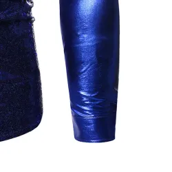 Glanzend metallic overhemd met lange mouwen - met paillettenversieringenT-Shirts