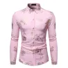 CamisetasLujosa camisa de manga larga - estampado de rosas doradas