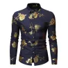CamisetasLujosa camisa de manga larga - estampado de rosas doradas