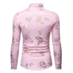 CamisetasLujosa camisa de manga larga - estampado de rosas doradas