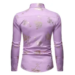Luxuriöses Langarmshirt - bedruckt mit goldenen Rosen