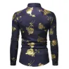 CamisetasLujosa camisa de manga larga - estampado de rosas doradas