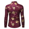 Luxurious long sleeve shirt - printed golden rosesT-shirts