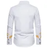Elegant long sleeve shirt - luxury golden baroque printT-shirts