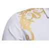 Chemise élégante à manches longues - imprimé baroque doré de luxe