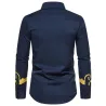 Elegant long sleeve shirt - luxury golden baroque printT-shirts