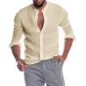 Chemise classique en lin à manches longues