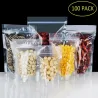 Genomskinliga plastpåsar - zip-lock - 100 st