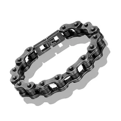 Bransoleta retro ze stali nierdzewnej - wzór łańcucha motocyklowegoBransoletki