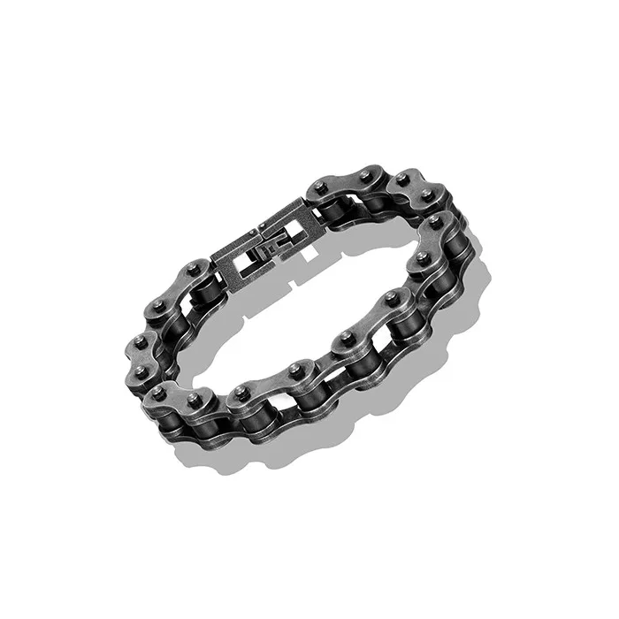 Retro armbånd i rustfritt stål - motorsykkelkjededesign