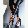Sexy décolleté trasparenti con tacco alto - con rivetti