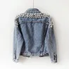 Giacca di jeans corta - con perle decorative