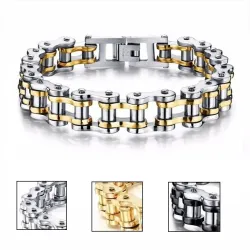 Rustfrit stål armbånd - motorcykel kæde design