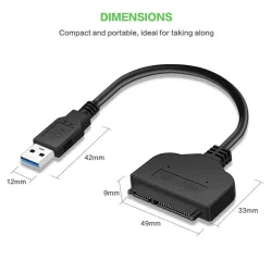 SATA kabel til USB 3.0 / USB 2.0 - adapter