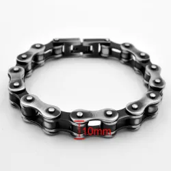 Bransoleta ze stali chirurgicznej - ogniwa łańcucha motocyklowegoBransoletki