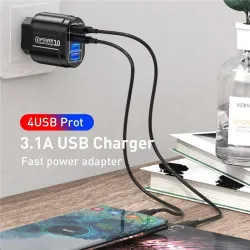 4-poorts USB-oplader - snelladen QC 3.0 - 48WOpladers