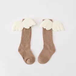 Meias compridas de algodão - com asas de anjo
