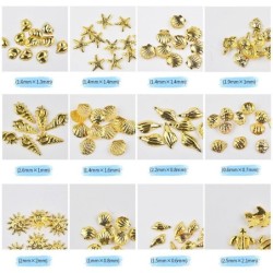 Golden nail decorations - ocean themesNail stickers
