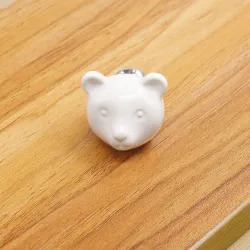 Ours en céramique 3D - poignées de meubles - boutons