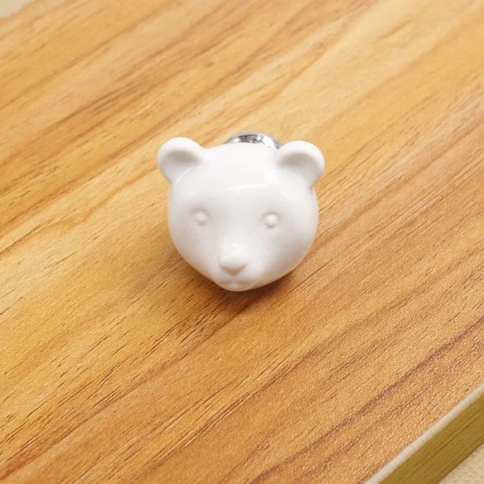 Ours en céramique 3D - poignées de meubles - boutons